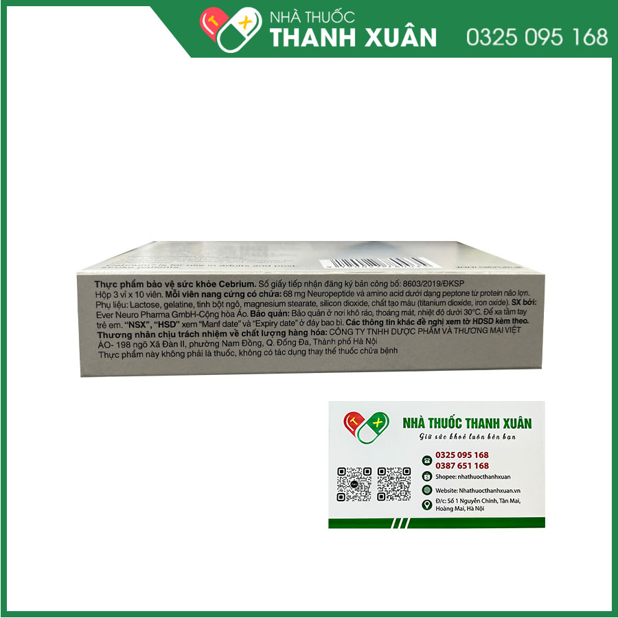 CEBRIUM giúp tăng cường và cải thiện trí nhớ, bảo vệ tế bào thần kinh